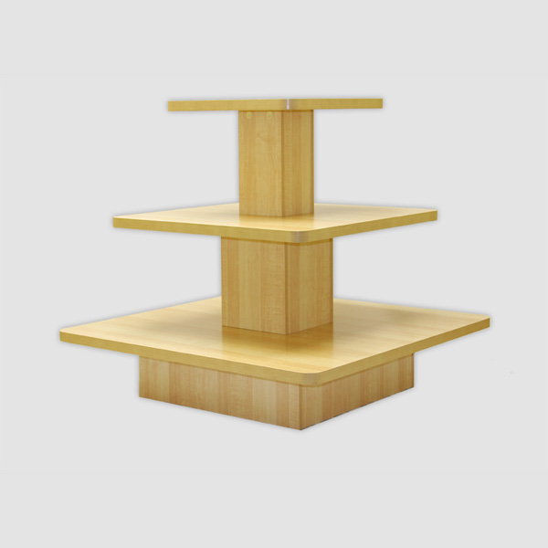 Wood Square 3 Tier Display Table, 3 Tier Round Display Table
