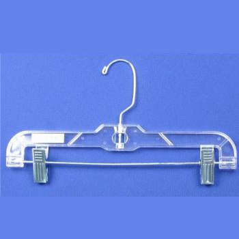 14 inch Clear Shirt Hangers Metal Clips