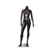 A Headless Female Fitness Black Full Body Mannequins