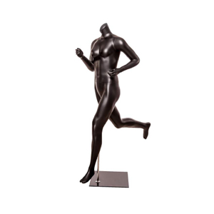 A Headless Female Running Black Full Body Mannequins
